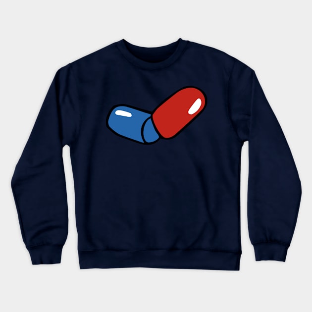 PILL BLUERED Crewneck Sweatshirt by CharlieCreator